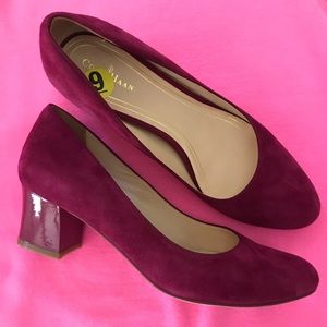 Cole Haan, size 9 suede 2” comfort heels